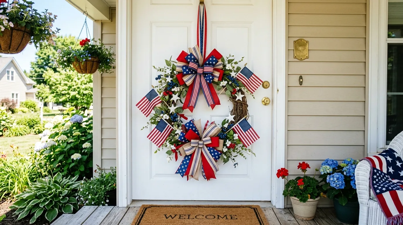 Budget patriotic summer wreath