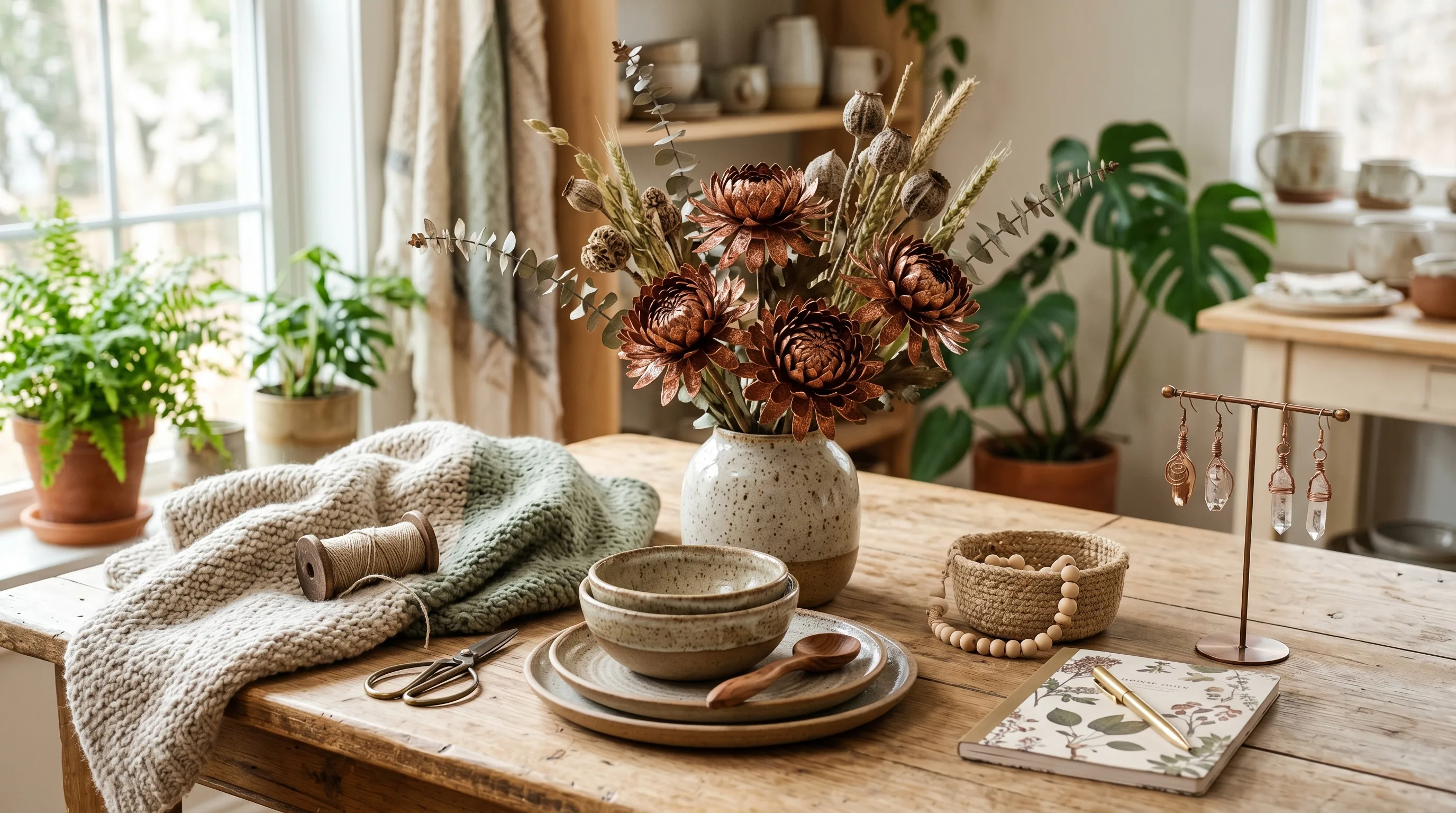 Fall wood craft in soft morning light