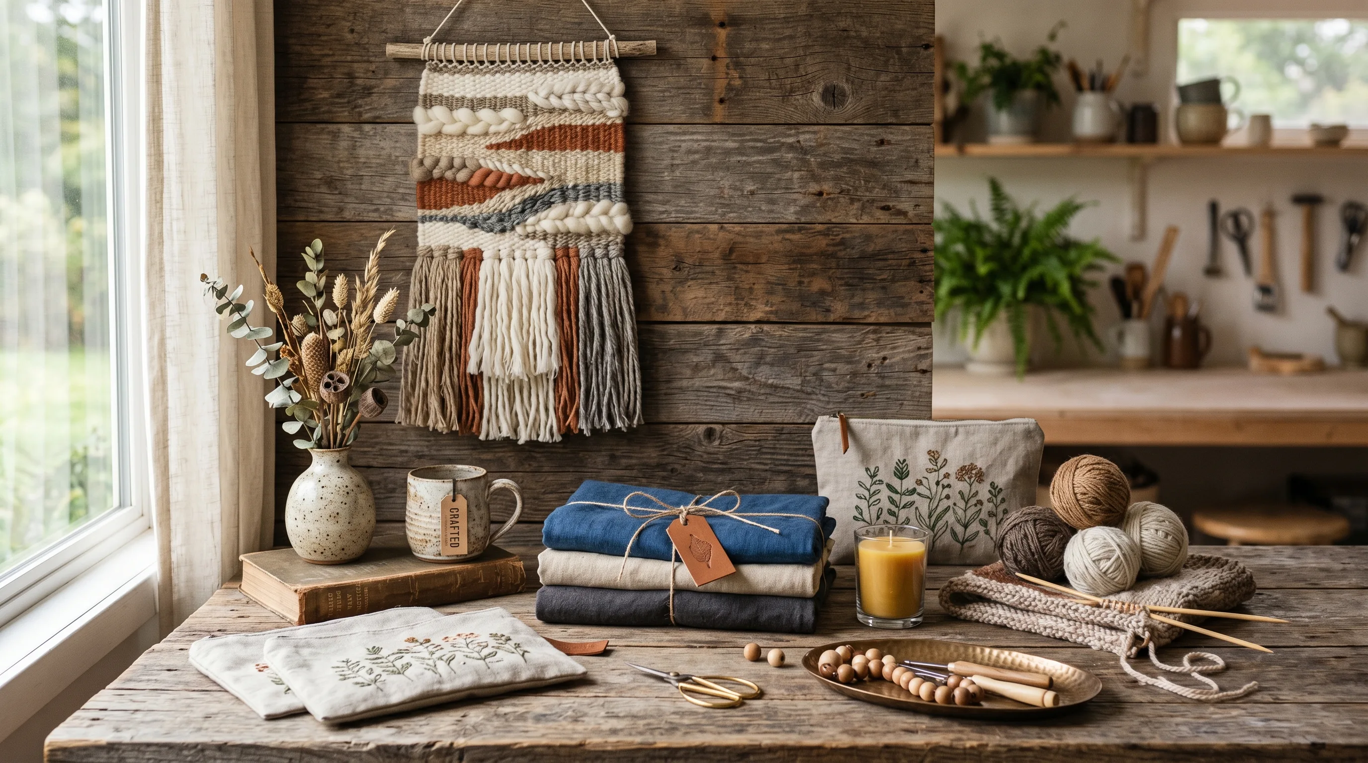 Weathered wood fall craft display