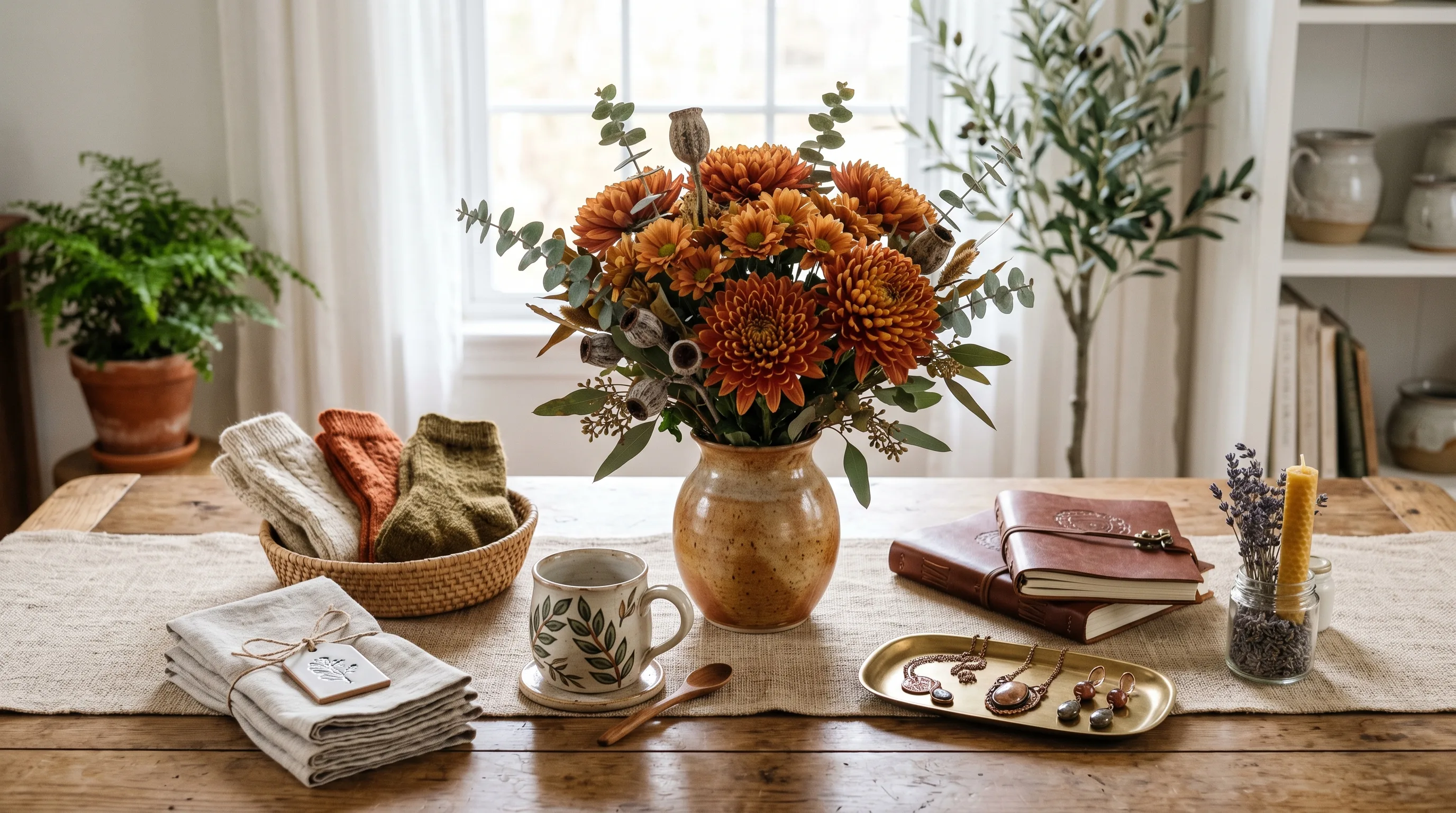 Fall wood craft displayed in soft daylight