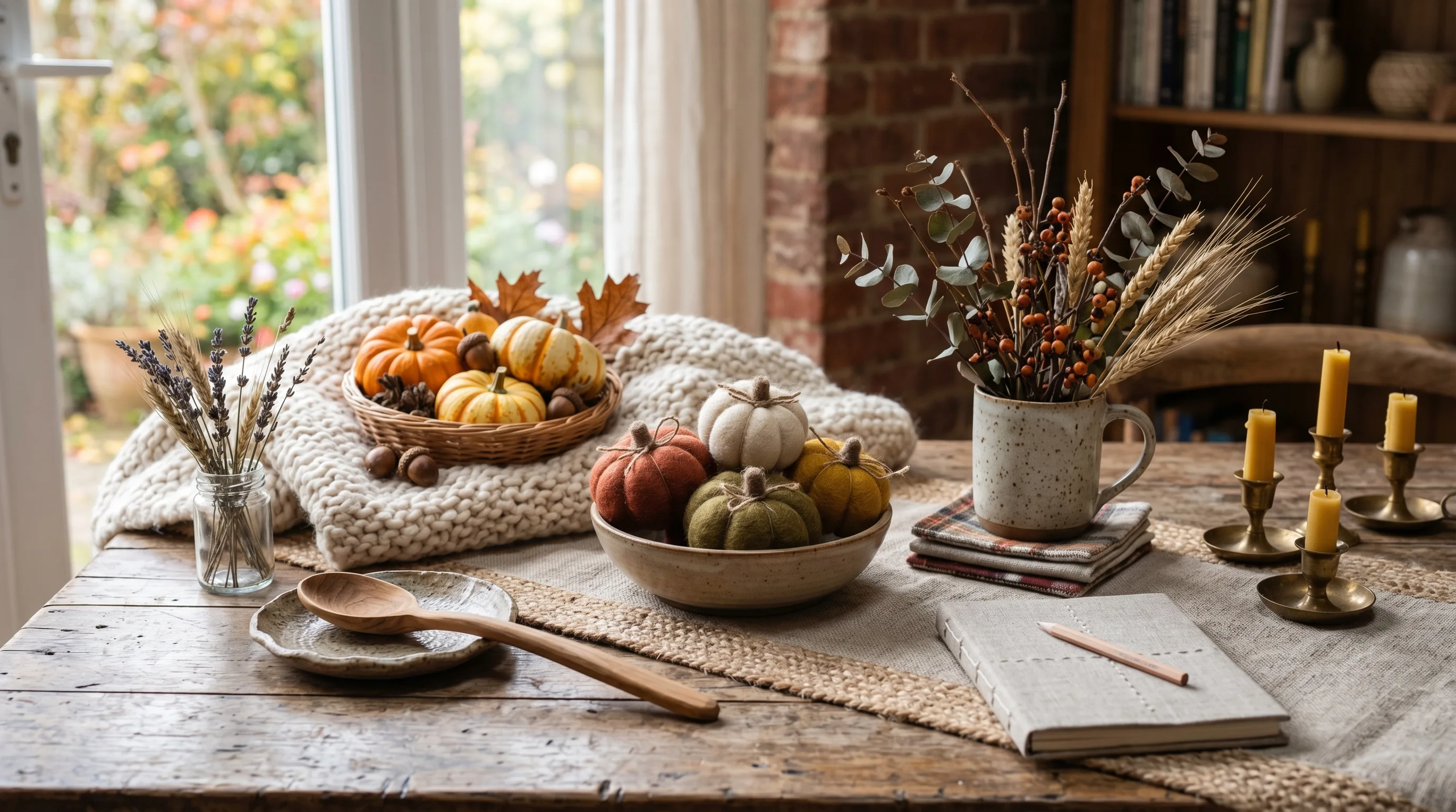 Seasonal fall accent on a handmade wood project