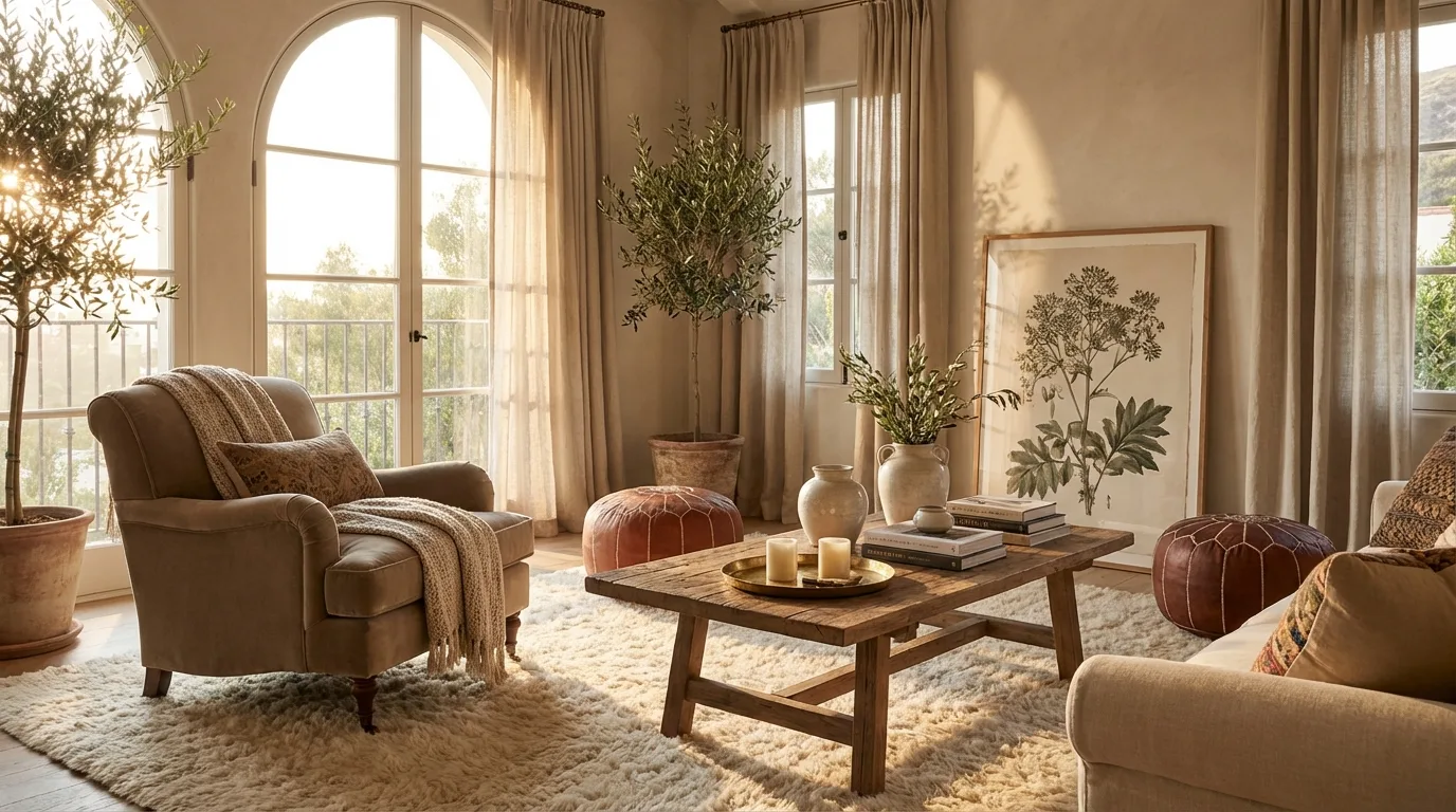 Farmhouse entry console decorated for the Fourth of July