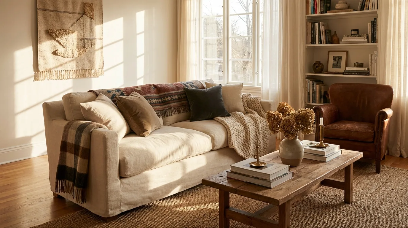 Soft morning farmhouse decor for the Fourth of July