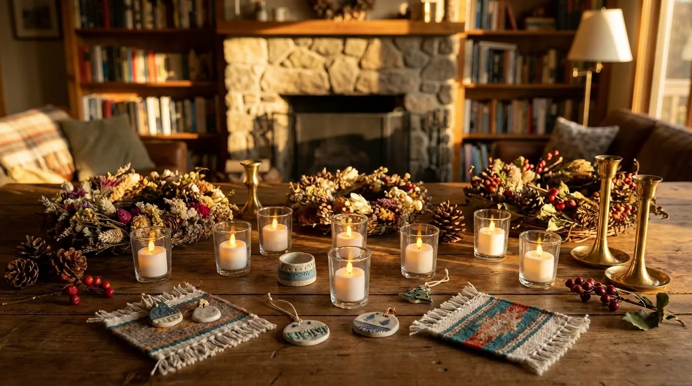 Patriotic tiered tray with small candle accents