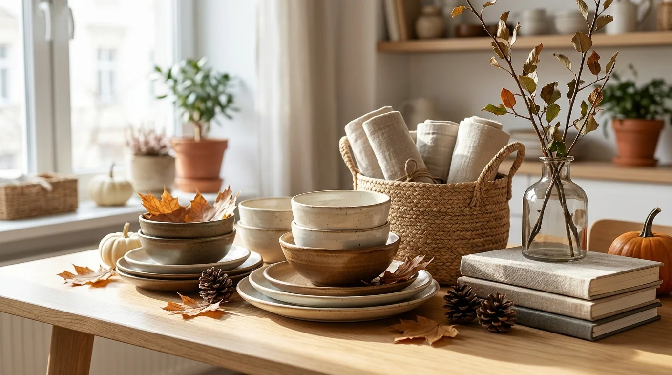Stacked patriotic accent pieces on a tiered tray